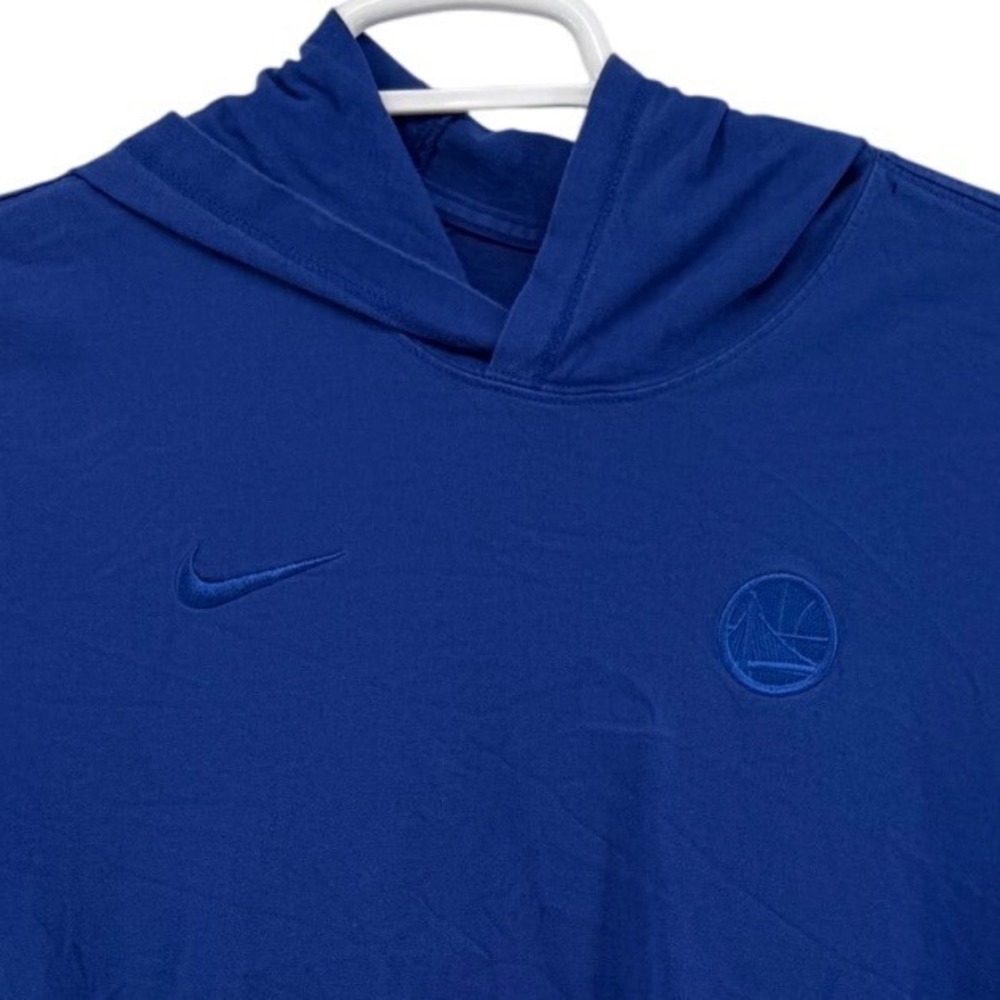 Nike Golden State Warriors NBA Hooded T-Shirt Mens‎ Medium Blue Long Sleeve Tee